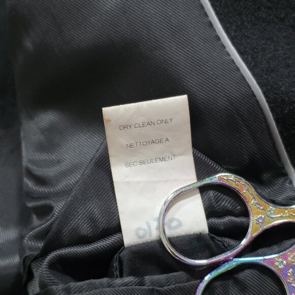 Lauren Ralph Lauren Overcoat Men 42R Black Wool Cashmere Blend Lined Preppy FLAW - Picture 12 of 16